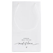 JEDER Minimalistische Trauzeugin Geschenkbeutel Kleine Geschenktüte (Rückseite)