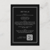 JEDER moderne Black QR Code Hochzeitdetails Begleitkarte (Vorderseite)