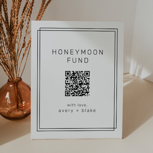 JEDER moderne QR-Code Hochzeitsfonds Sockelschild