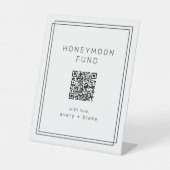 JEDER moderne QR-Code Hochzeitsfonds Sockelschild (Vorderseite)