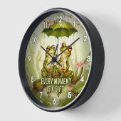 Jeder Moment ist ein Geschenk romantischen Frog Sc Uhr (Winkel)