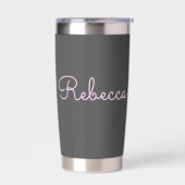 Jeder Name | Cool bearbeitbares hellrosa Script sc Thermobecher (Links)