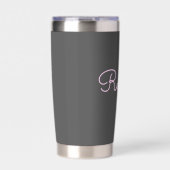 Jeder Name | Cool bearbeitbares hellrosa Script sc Thermobecher (Vorderseite)
