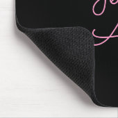 Jeder Name | Cool Editable Pink Script in Black Mousepad (Ecke)