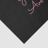 Jeder Name | Cool Editable Pink Script in Black Seidenpapier (Ausschnitt)
