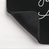 Jeder Name | Cool Editable White Script on Black Mousepad (Ecke)