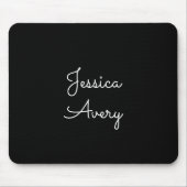 Jeder Name | Cool Editable White Script on Black Mousepad (Vorne)