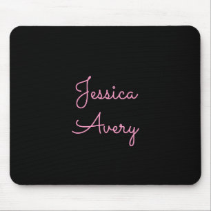 Jeder Name Cooler editierbarer rosa Schriftzug a Mousepad