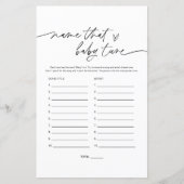 JEDER Name, dass Baby Tune Baby Shower Game (Vorderseite)