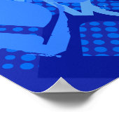 Jeder Name, der für kreatives Blau angepasst ist Poster (Ecke)