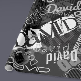 Jeder Name, der für kreatives Schwarz und Weiß ind Geschenkpapier