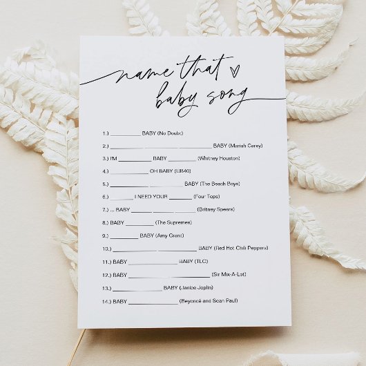 JEDER Name dieses Baby Song Game Card Einladung
