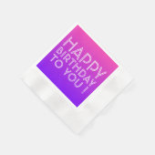 Jeder Name Editable Happy Birthday Pink Lila Ombre Serviette (Ecke)