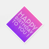 Jeder Name Editable Happy Birthday Pink Lila Ombre Serviette (Ecke)