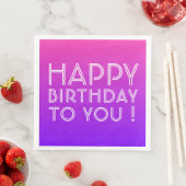 Jeder Name Editable Happy Birthday Pink Lila Ombre Serviette (Beispiel)