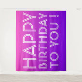 Jeder Name Editable Happy Birthday Pink Lila Ombre Wandteppich (Vorderseite)