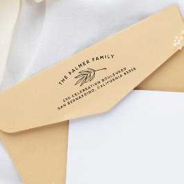 Jeder Name Einfaches Kurven, Leaf und Rücksendeadr Gummistempel