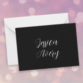 Jeder Name | Elegant Editable White Script auf Sch Mitteilungskarte