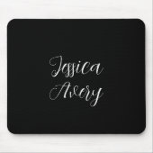 Jeder Name | Elegant Editable White Script auf Sch Mousepad (Vorne)