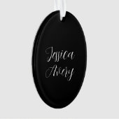 Jeder Name | Elegant Editable White Script auf Sch Ornament (Vorderseite)