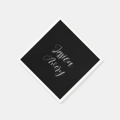 Jeder Name | Elegant Editable White Script auf Sch Serviette (Ecke)