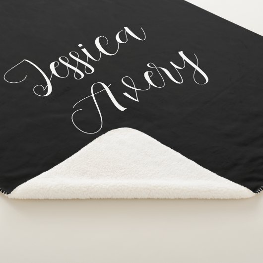 Jeder Name | Elegant Editable White Script auf Sch Sherpadecke (3/4)