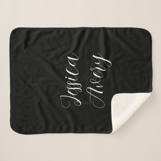 Jeder Name | Elegant Editable White Script auf Sch Sherpadecke (Vorderseite (Horizontal))