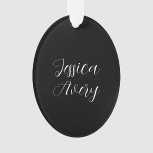 Jeder Name   Elegante editierbare weiße Schrift au Ornament
