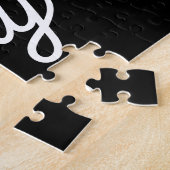 Jeder Name | Elegantes Vintages, weißes Script auf Puzzle (Seite)