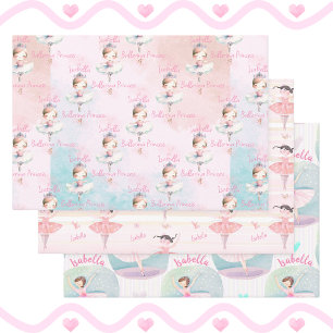 Jeder Name Hübsch Ballet Princess Ballerina Gesche Geschenkpapier Set