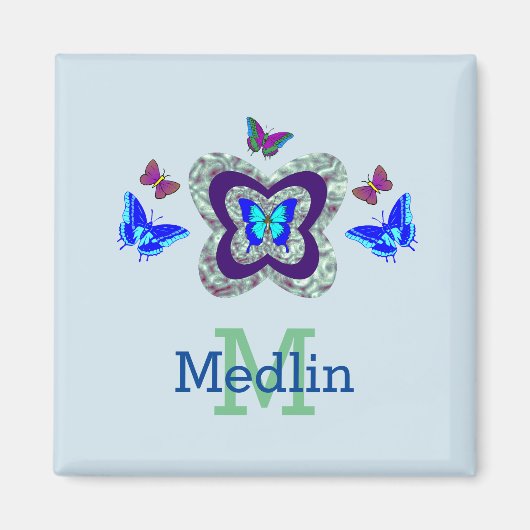 Jeder Name Lebt Butterflies Magnet (Vorne)