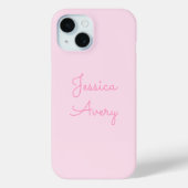 Jeder Name | Niedlich Pink Cursive Case-Mate iPhone Hülle (Rückseite)