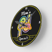 Jeder Name offen 24/7 Retro 50 Farben schwarz Runde Wanduhr (Winkel)