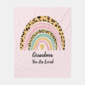 Jeder Name Oma Mutter, die Sie lieben Boho Rainbow Fleecedecke (Vorderseite)