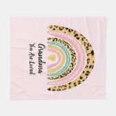 Jeder Name Oma Mutter, die Sie lieben Boho Rainbow Fleecedecke (Vorderseite (Horizontal))