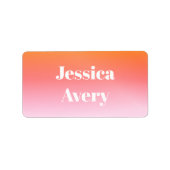 Jeder Name | Retro-Modern gestylter Text farbenfro Adressaufkleber (Vorne)
