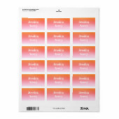 Jeder Name | Retro-Modern gestylter Text farbenfro Adressaufkleber (Vorne)