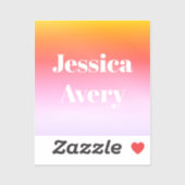 Jeder Name | Retro-Modern gestylter Text farbenfro Aufkleber (Blatt)