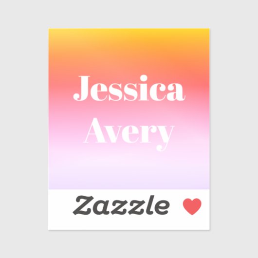 Jeder Name | Retro-Modern gestylter Text farbenfro Aufkleber (Blatt)