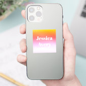 Jeder Name | Retro-Modern gestylter Text farbenfro Aufkleber (Telefon)