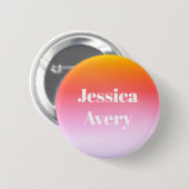 Jeder Name | Retro-Modern gestylter Text farbenfro Button (Vorne & Hinten)