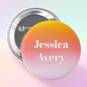 Jeder Name | Retro-Modern gestylter Text farbenfro Button