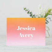 Jeder Name | Retro-Modern gestylter Text farbenfro Dankeskarte (Stehend Vorderseite)