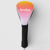 Jeder Name | Retro-Modern gestylter Text farbenfro Golf Headcover (Vorderseite)