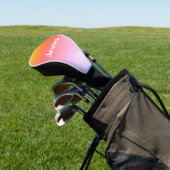 Jeder Name | Retro-Modern gestylter Text farbenfro Golf Headcover (In SItu)