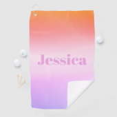 Jeder Name | Retro-Modern gestylter Text farbenfro Golfhandtuch (Insitu)