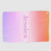 Jeder Name | Retro-Modern gestylter Text farbenfro Golfhandtuch (Horizontal)