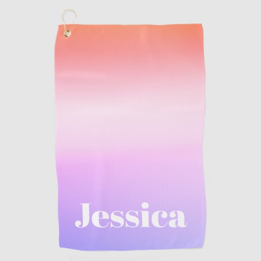 Jeder Name | Retro-Modern gestylter Text farbenfro Golfhandtuch (Vorderseite)