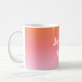 Jeder Name | Retro-Modern gestylter Text farbenfro Kaffeetasse (Links)