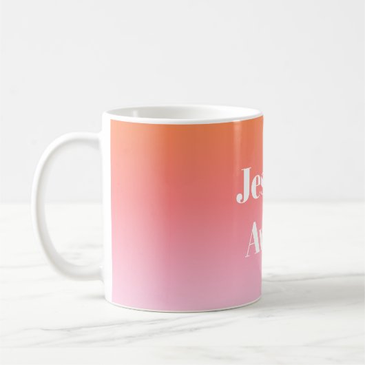 Jeder Name | Retro-Modern gestylter Text farbenfro Kaffeetasse (Links)
